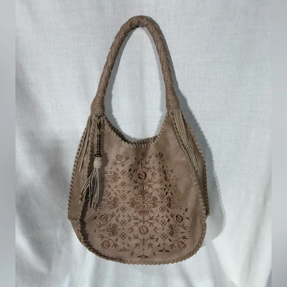 DV by Dolce Vita Tan Embroidered Hobo Bag